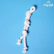 냥글댕글 국산 면로프 치석제거 강아지 이갈이 장난감 고양이 터그놀이 셀프 토이 로프장난감, 1개, 미니 고리매듭(아기용 추천)