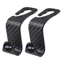 미니 1인 의류관리기 탄소 섬유 자동차 뒷좌석 머리 받침 걸이 BMW X1 E71 F48 E53 F15 E84 교수형 주최자, 03 X2-2pcs