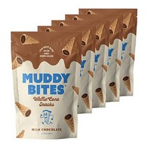 Muddy Bites 머디 바이트 와플 콘 스낵, 2.33온스(5팩), 밀크 초콜릿