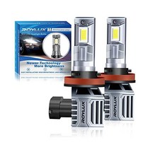로이룩스 9012 LED 헤드라이트 전구 HIR2 60W 16000LM 400 초밝은 6000K 쿨 화이트 20000RPM 터보팬 IP67 플러그 앤 플레이, H11