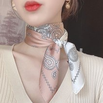 가을 명품 쁘띠 사각 여성 스카프 반다나 페이즐리 무지