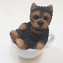 미니컵 요크셔테리어 강아지 장식 피규어 인테리어 소품