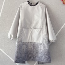 방수앞치마 그림 커버 미술학생 앞치마 오염방지 방수 소매달림 성인 수채 서예 주방, T07-(그러데이션그레이)복합 방수