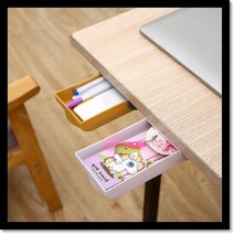 부착식 슬라이딩 히든 서랍장 수납함 책상정리 박스, 그린