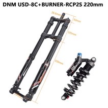 자전거 포크 충격 흡수 USD-8C mtb 산악 자전거 프론트 포크 유압 서스펜션 203mm 버너 Rcp2S 550 Lbs 부품, 05 USD-8C  Rcp2S 220mm