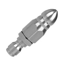 FANGLI 1/4 '고압 와셔 하수구 청소 파이프 제트 스프레이 노즐 교체, 6cm, 실버, 스테인레스 스틸, 1개