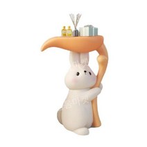 동물 틈새협탁 테이블 슬림 베드 침대, 리프 래빗 핑크