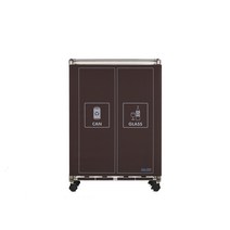 센스큐 이지핏 다용도 가정용 분리수거함 2구 SET (본품 + 추가선반) 매직타입/리치타입, 리치타입(일반봉투형) 2구 + 추가선반, 브라운
