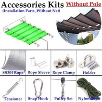 파고라 조립식 두꺼운 자외선 차단 HDPE 패브릭 Pergola 개폐식 웨이브 차양 테라스 발코니 슬라이딩 수영장 선 커버, 206.Parts No Pole - 1.5mx3m