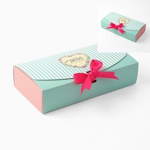 리본 선물상자 10p세트 16.5x11.5cm 핑크 떡포장용기 쿠키용기 포장재료 선물포장상자 생일선물포장 선물종이박스