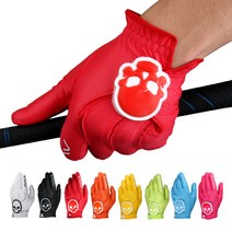 어베이브 남여공용 해골로고 칼라 골프장갑, 레드