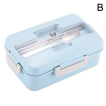 도시락 숟가락 밀 짚 보관 용기 학교 사무실, 한개옵션1, 04 Light Blue