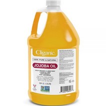 Cliganic 호호바 오일 GMO 프리 벌크 3.8L128온스 | 100% 순수 냉압착 비정제 헥산 얼굴용