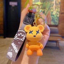 호연상사 iSeriseKeyring 그라데이션 곰돌이 캐릭터 커플용 선물용 키링 자동차 가방 키홀더 키링, 3#오렌지