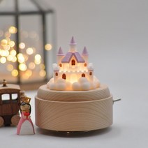 신혼 부부 오르골 무드등 캐슬 생일 여자 결혼 선물, 핑크(음악:센과치히로의행방불명)