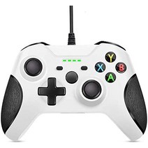 Xbox One 유선 컨트롤러 Zamia 게임 Windows 7/8/10이 설치된 One/S/X/PC용 이중 진동 USB 게임패드 조이패드 컨트롤러검은색, [02] 하얀색