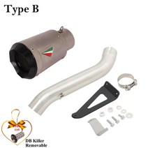 머플러 호환 오토바이 배기 이스케이프 수정된 머플러 61mm 미드 링크 DB 킬러 Aprilia TUONO 1100 V4 Fac, 02 Type B