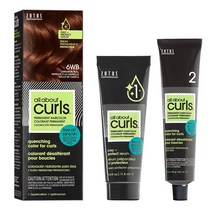 All About Curls 영구 헤어 컬러 염료 | 100% 그레이 커버리지 | 생생한 색상 및 광택 | 모든 곱슬머리 타입 | 8N 골든 스월, Hair Color Dye, 6WB Cinnamon Roll