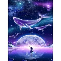 대진 보석십자수 40X80 50X40 사이즈 대형 금전운 보석 십자수, new, 12 하트 돌고래 불꽃 축제 40x50