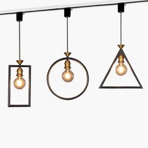 LED 직사각 원형 삼각 링 1등 펜던트레일 LED레일조명 식탁등 카페조명, 삼각링 팬던트레일등
