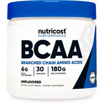 뉴트리코스트 BCAA 파우더 (무향 30인분) - 채식주의자 유전자 변형 성분 없음 글루텐 프리 최적 2 1 비율, 기본