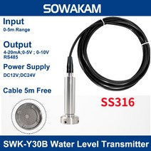 SS316 하수 차단 방지 잠수정 레벨 트랜스미터 연료 압력 4-20mA 10V 5V 액체 센서, 11 0-10V 1m range_01 1m Cable
