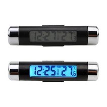 1pcs 자동차 디지털 시계 및 온도 디스플레이 전자 온도계 자동 LED 백라이트, 없음, Black