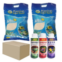 수아쿠아 블루트레져 산호사 바닥장식 5kg x 2p + 원터치 약품 120ml x 3종세트, 혼합색상, 6세트
