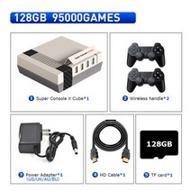 휴대용 게임기 고전 호환 레트로 슈퍼 콘솔 X 큐브 미니/TV 비디오 게임 PSP/PS1/DC/N64 WiFi HD 출력 8300, CUBE-128G-706W-2_EU, 03 CUBE-128G-706W-2_01 EU