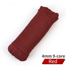 등산 야외 4mm Paracord 등산 보조 라인 9 코어 구명 밧줄 장비 안전 다기능 로프, 01 빨간_03 50M