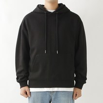 남녀공용 CVC 특양면 오버핏 무지 기본 후드 티셔츠