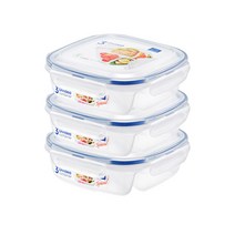 락앤락 3칸 나눔 플라스틱용기 소 HPL971, 750ml, 3개, 3개