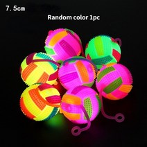 아기바운서 1pc 만화 라이트 업 빛나는 머리 플래시 볼 아기 탄성 재미있는 장난감, 7.5cm 배구