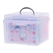 칸칸이수납정리함 피규어 작은장난감 사진 교구정리함 교구 레인보우 수납함 수납 홈스쿨링, 투명(손잡이)