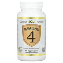 California Gold Nutrition Immune 4 이문 면역계 지원 베지 180캡슐 X 5개 아연 비타민 C D 셀레늄 미네랄, 180 개