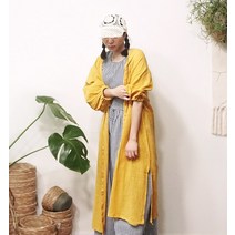 앞머리 린넨 와이드 소매 밴딩 오픈 썸머 로브 카디건n713