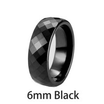 세라믹반지 실반지세트 빈티지 아크릴 4mm 6mm 블랙 화이트 세라믹 반지 방수 보석 마름모 약혼 지르코니아 컷 크기 6 10