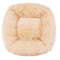 애완견 침대 슈퍼 소프트 개집 사각형 푹신한 고양이 집 따뜻하고 편안한 수면 쿠션 매트 소파 빨 수있는 강아지 플러시, Dark apricot+50CMUp To 4KG