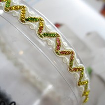 [아씨원단] 접착레이스]오색금사무지개레이스-2color Z26, 금사 무지개