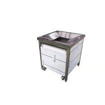 업소용 음식물 퇴식구 잔반 처리대 이동식 수거대, I83-70x70x80 +휠