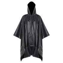 판초우의일회용우비여성레인코트 휴대용 다기능 3 In 1 비옷 하이킹 캠핑 판초 매트 천막 내구성 있는 야외 활동 용품, [01] 싱글 사이즈, [01] Black