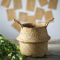 빈티지바구니화분 분재 꽃병 선물 홈데코 인테리어, 지름 27cmx24cm_큰