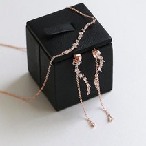 은침 프렌치 웨이브 큐빅 세트주얼리 악세사리 기념일 기념품 10대 20대 30대 고급 연말모임 파티 선물용 이어링 귀걸이 목걸이 세트