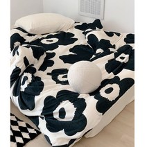 모던 감성 플라워 이불 베게 두꺼운 미드센추리 원룸 침구 커버 디자인 아파트 침실 세트