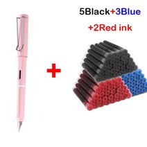 만년필선물 저가 11Pcs 만년필 혼합 잉크 세트 EF 0.38mm 팁 블랙/블루/레드 교체 가능한 사무실 쓰기 문구, 11 Lightpink-Mixed ink, 한개옵션1