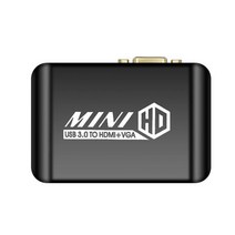USB3.0 to VGA HDMI 어댑터 1080P 출력 Windows7 / 8 / 8.1 / 10 맥북 크롬 북 바탕 화면 노트북 모니터 프로젝터, 보여진 바와 같이, 하나