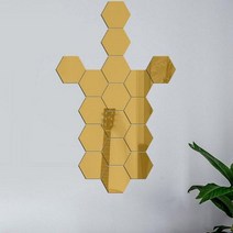 DIY 인테리어 아크릴 거울 제작 육각 골드 16조각, 단품