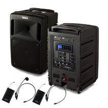 카날스 BK-882N 이동 충전식 버스킹앰프 300W 무선마이크 2개, 핸드마이크+핸드마이크