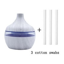 불멍&쿨멍 무드등 가습기 300ml USB 전기 Humidificador 우드 그레인 7 색 LED 조명 미니 공기 가습기 에센, [08] White wood grain-3