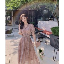 마블 핑크 쉬폰 결혼식 반팔 하객 룩 미디 롱 원피스 데일리 66 빅사이즈 데이트룩 오피스룩 드레스